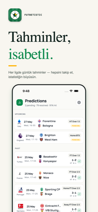 Futbetistic uygulama ekran goruntusu